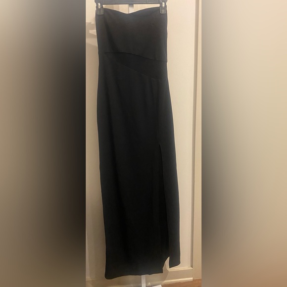 Elegant Icon Black Mesh Strapless Cutout Maxi Dress Medium NWOT - Picture 5 of 5